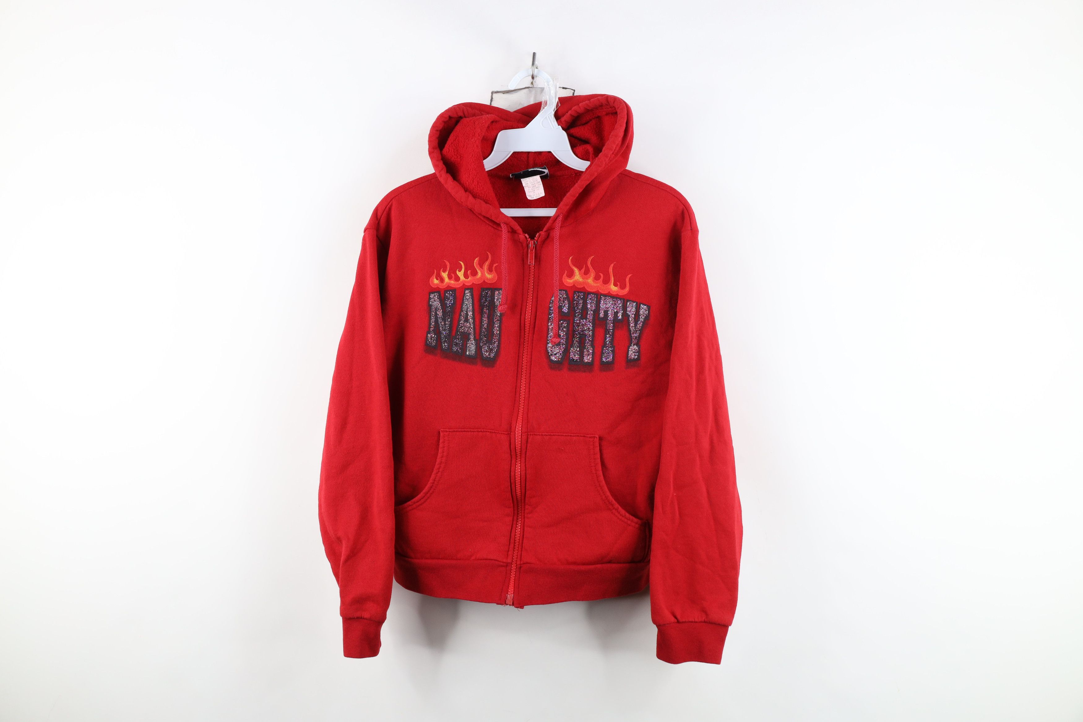 Vintage Vintage 90s Y2K Babydoll Naughty Fire Flames Zip Hoodie USA Size M / US 6-8 / IT 42-44 - 1 Thumbnail