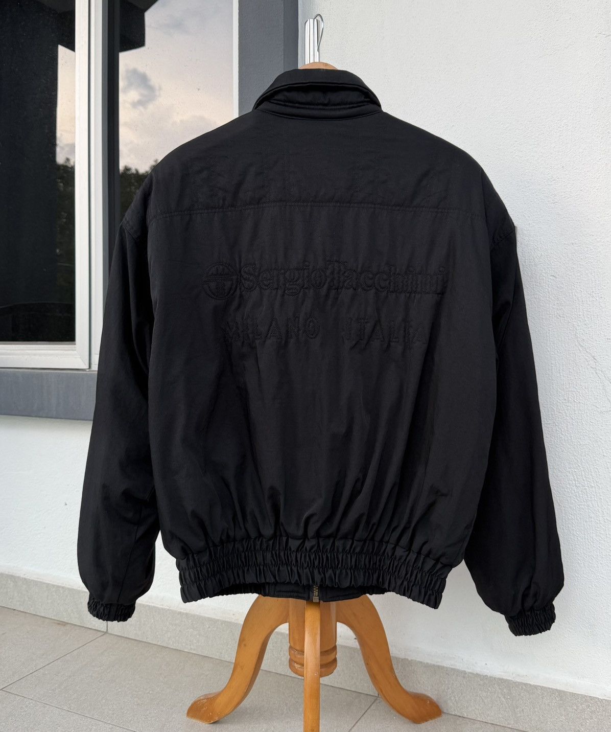 Sergio Tacchini Vintage Sergio Tacchini Milano Italia Black Bomber Jacket Size US M / EU 48-50 / 2 - 14 Thumbnail