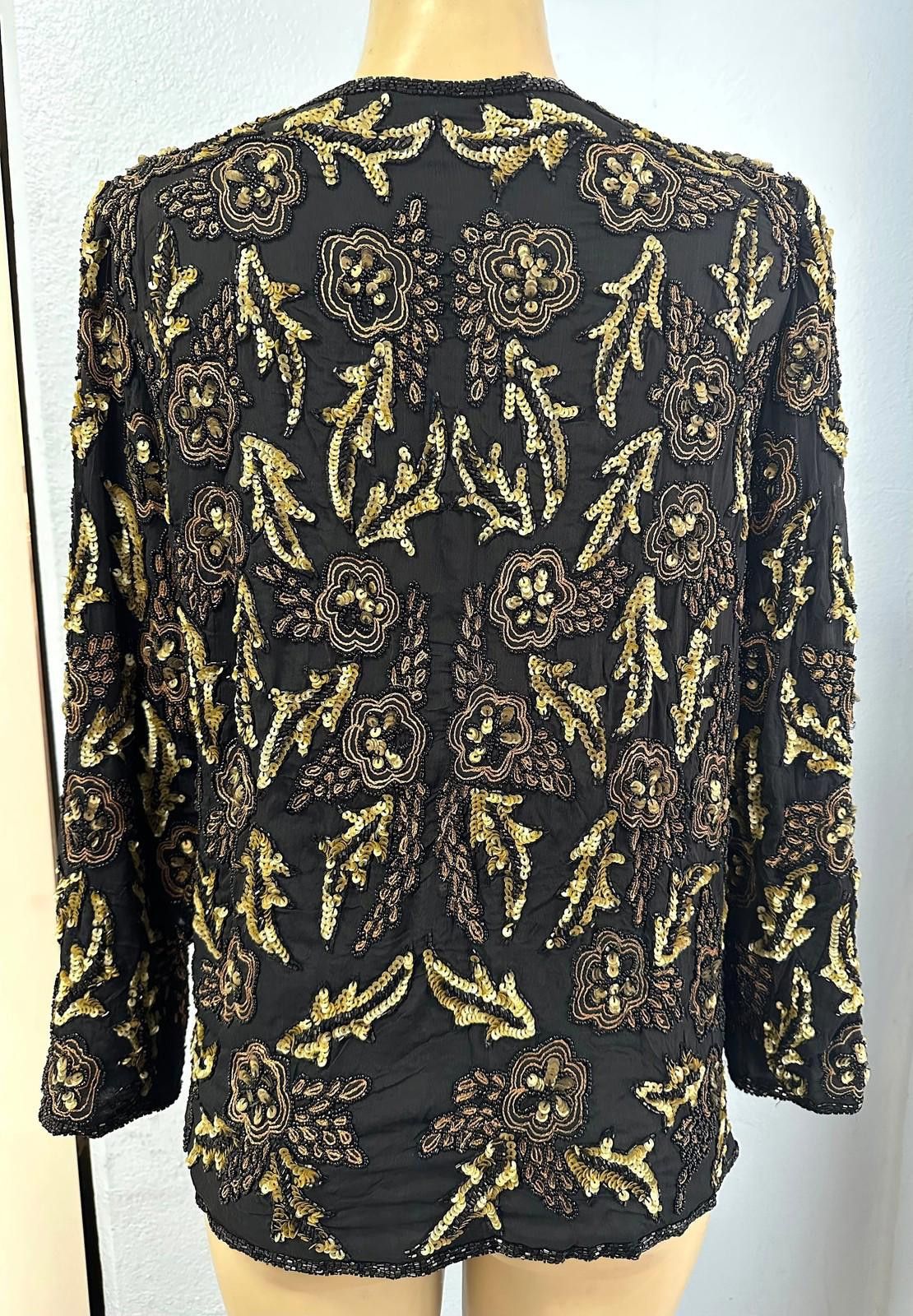 Diesel Black Gold Sequin Coat Jacket Black Gold size S only Size S / US 4 / IT 40 - 2 Thumbnail