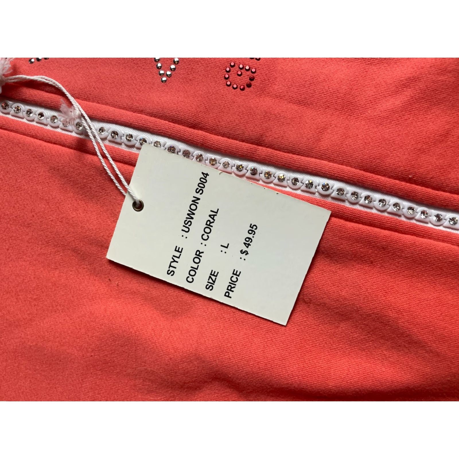 Vintage ACES Sweater Womens Large Coral Jeweled Group Therapy Drinks Full Zip Shirt Size L / US 10 / IT 46 - 7 Thumbnail