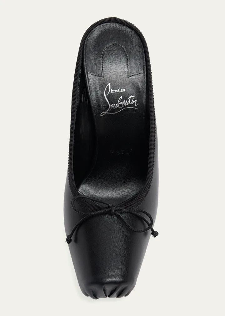 Christian Louboutin os11x0526 Cassia 100mm Ballerina Mules Pumps in Black Size US 11 / IT 41 - 4 Thumbnail