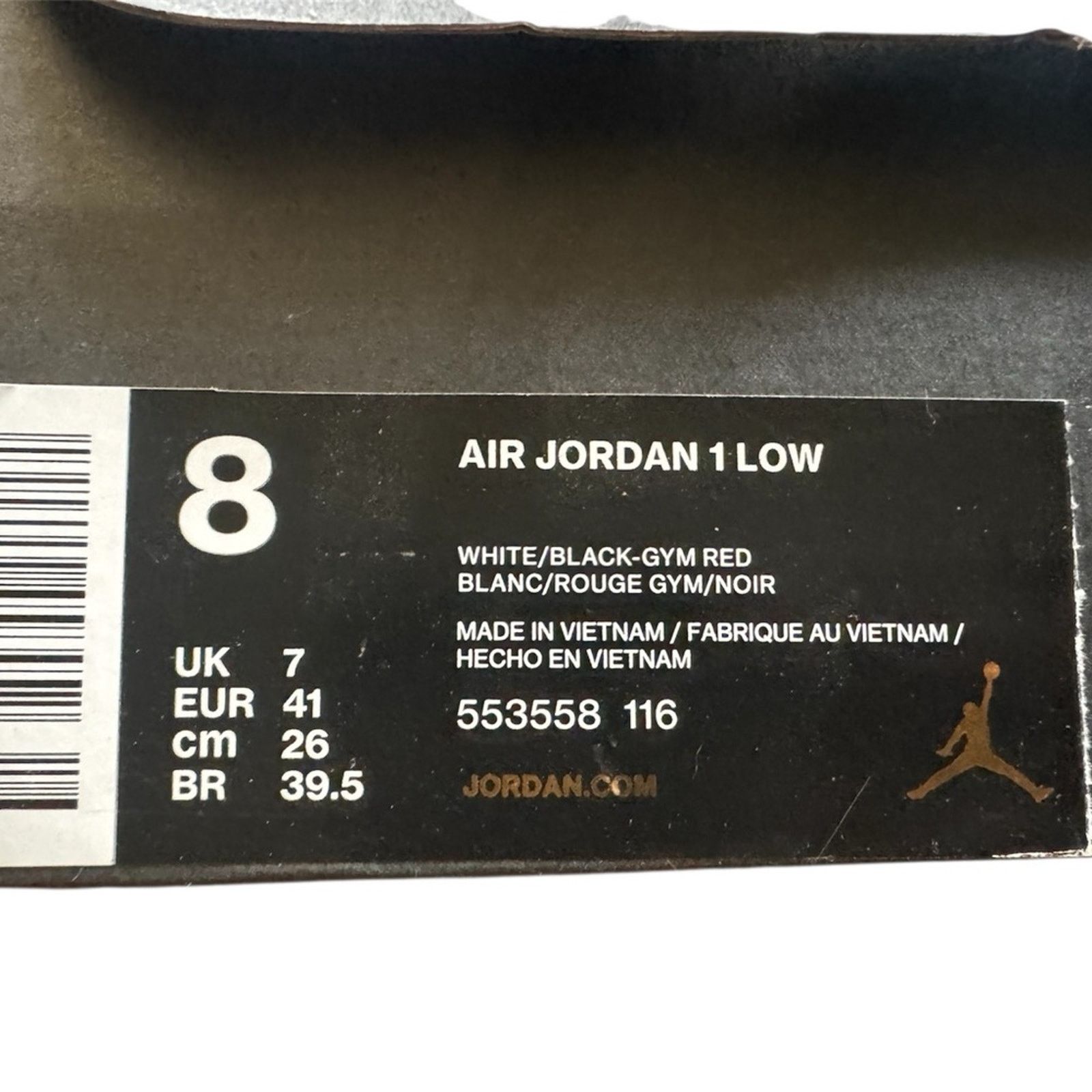 Nike Nike Air Jordan 1 Low Sneakers - Black, Red, White Size US 8 / EU 41 - 5 Thumbnail