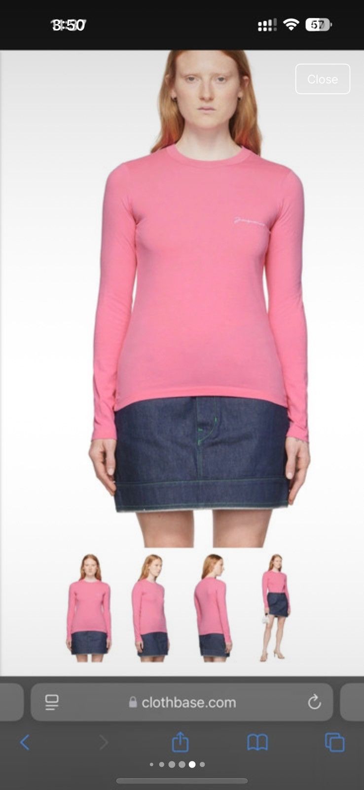 Jacquemus Jacquemus pink long sleeve Size L / US 10 / IT 46 - 6 Thumbnail