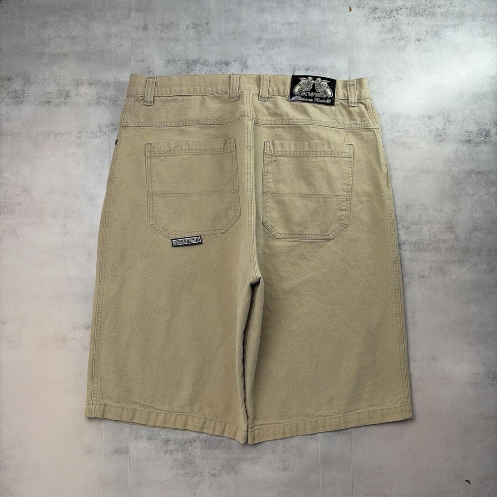 Other Y2K Beige Kikwear Grunge Baggy Skater Denim Jorts Size US 38 / EU 54 - 1 Thumbnail