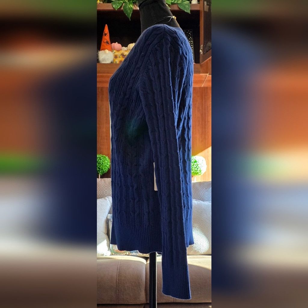 St. Johns Bay St. John's Bay Navy Blue Cable Knit Sweater NWT Size XL / US 12-14 / IT 48-50 - 3 Thumbnail