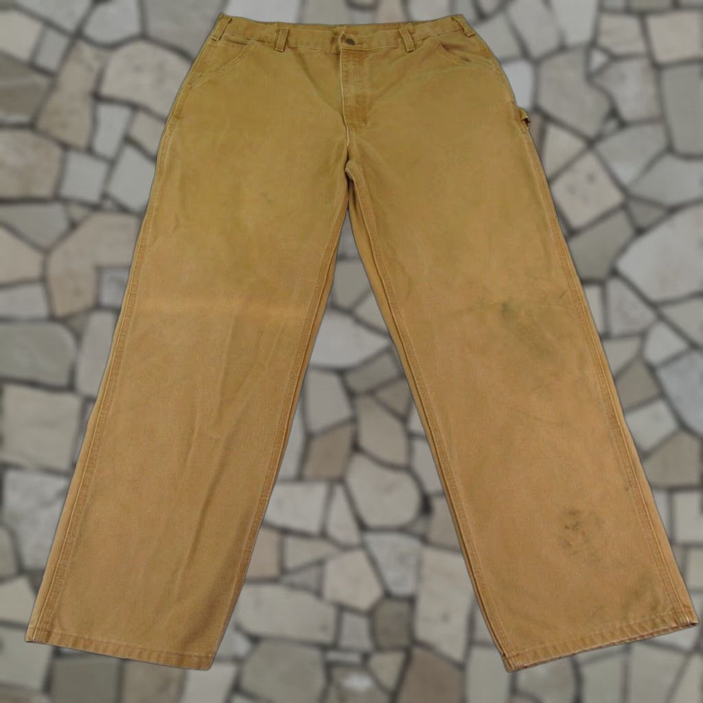 Carhartt VINTAGE Carhartt Pants Mens 38x32 Workwear Canvas Brown Carpenter Straight 30 In Inseam Mens Brown 38x32 Size US 36 / EU 52 - 1 Thumbnail