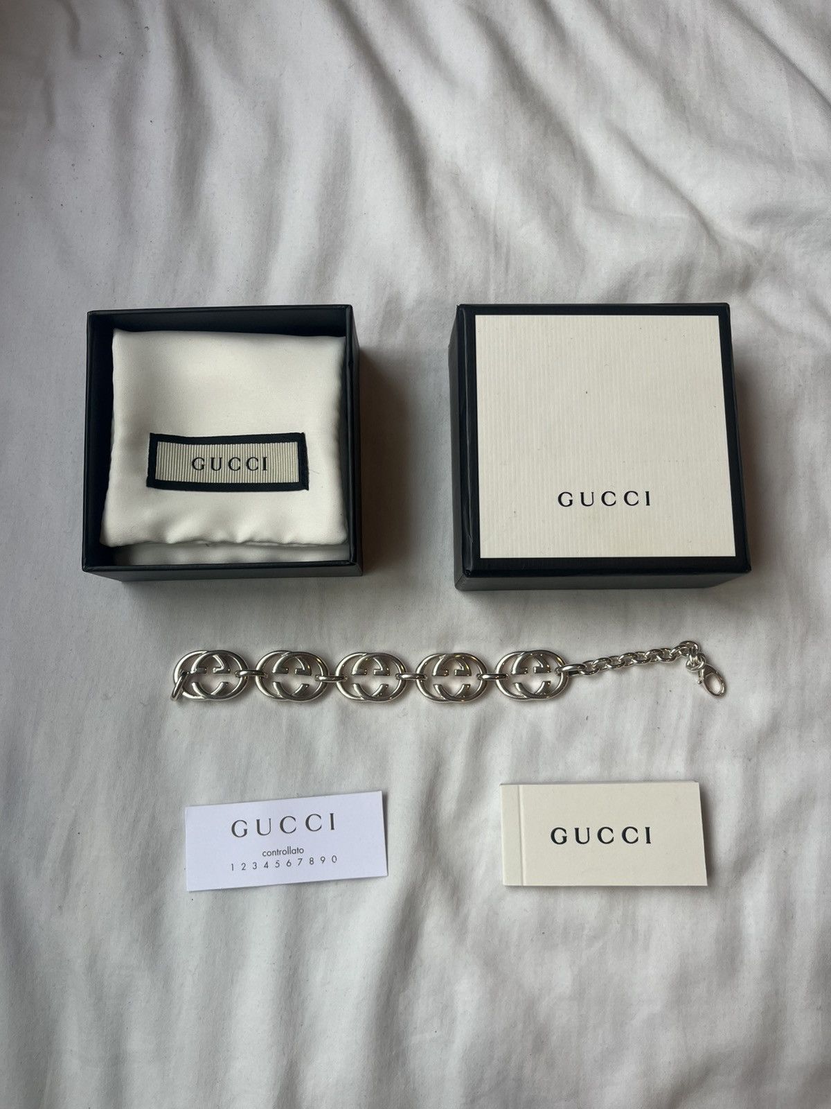Gucci Gucci Britt Interlocking G Sterling Silver Bracelet Size ONE SIZE - 1 Thumbnail