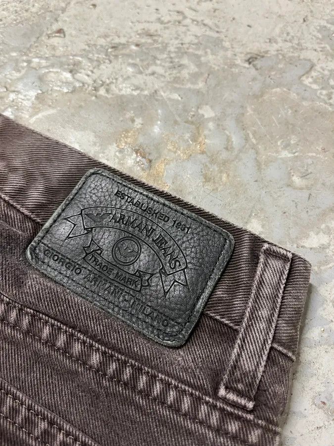 Armani × Vintage 1990s Armani Faded Brown Denim Jeans Size US 32 / EU 48 - 6 Thumbnail
