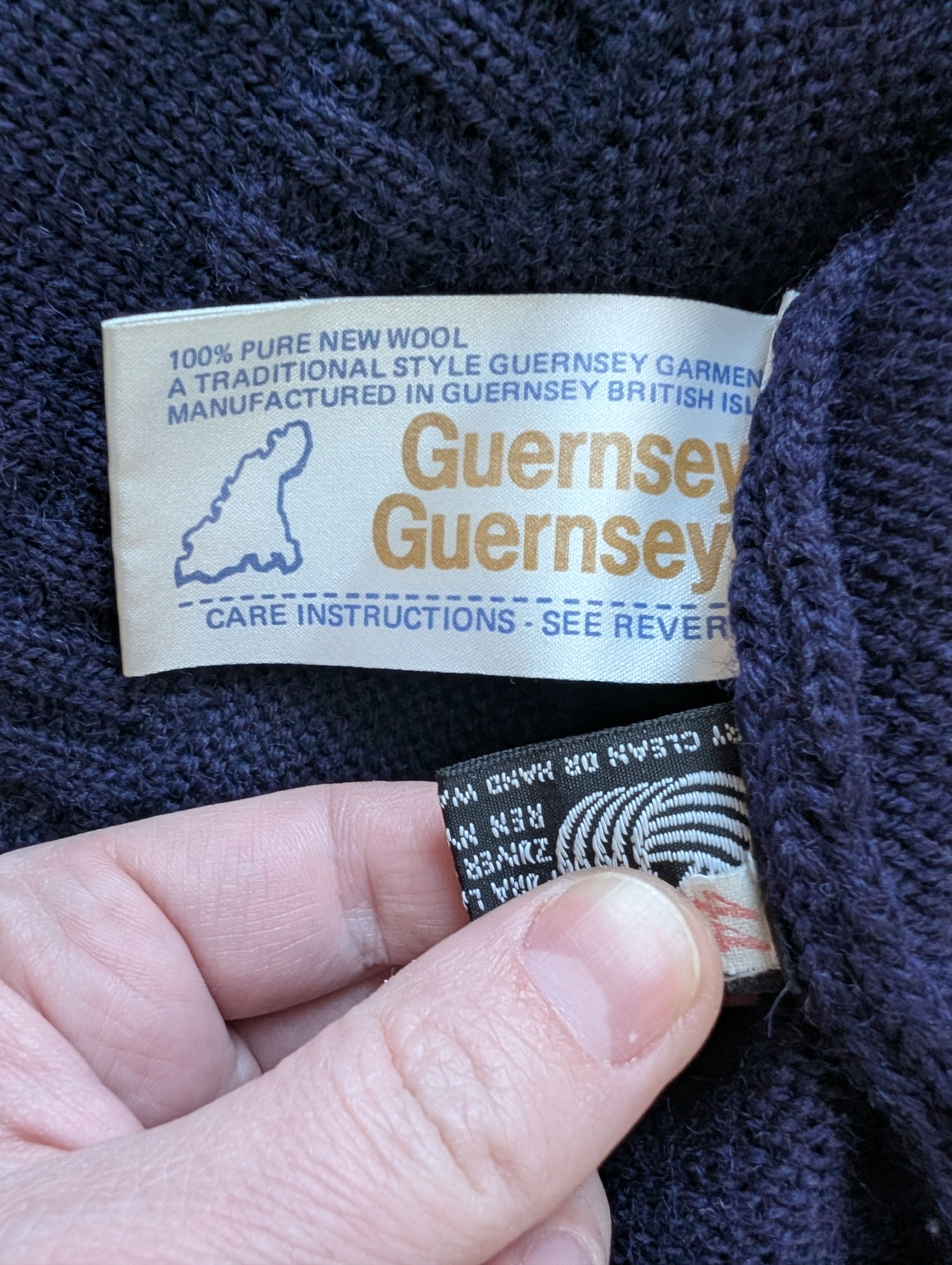 Le Tricoteur Guernsey Vintage Traditional Guernsey Fisherman Jumper Sweater Size US L / EU 52-54 / 3 - 7 Thumbnail