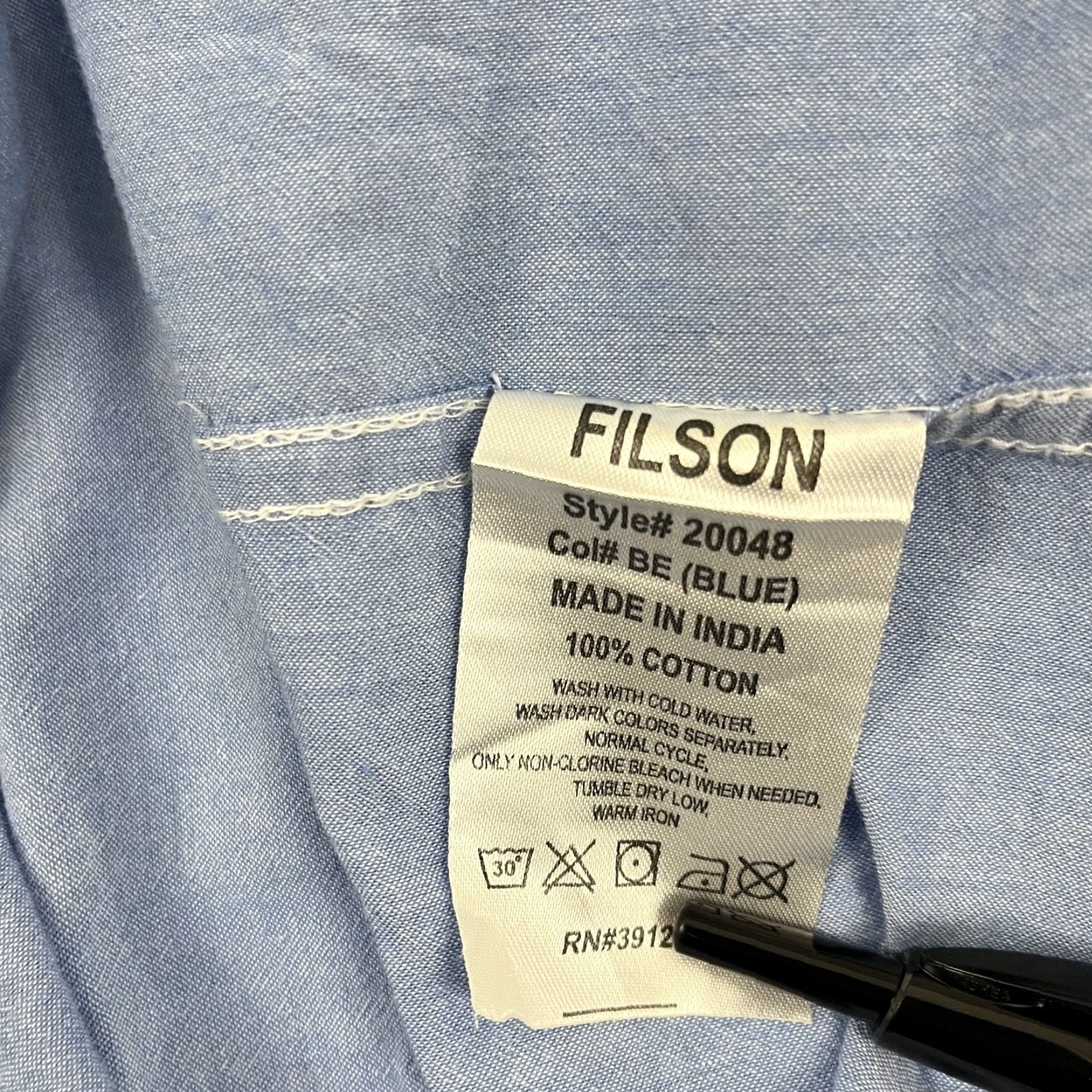 Filson Filson Shirt Womens Medium Blue Chambray Button-Up Hiking Work Loop Collar Size M / US 6-8 / IT 42-44 - 3 Thumbnail