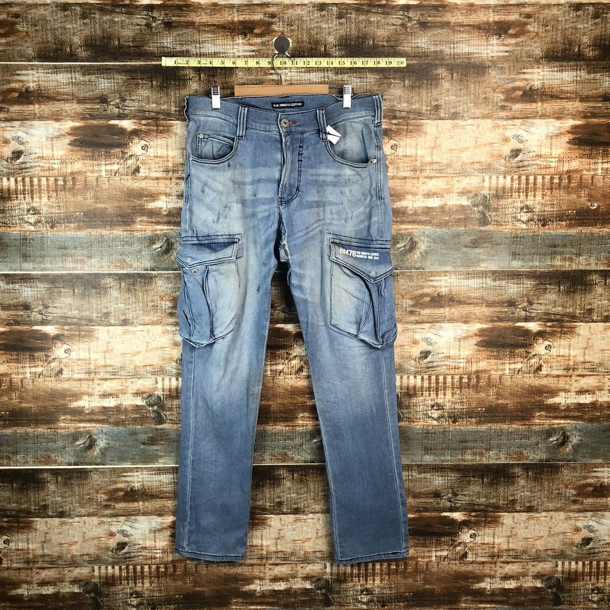 Japanese Brand Blue Monster vintage thrashed tactical Denim Pants #A2090 Size US 32 / EU 48 - 1 Thumbnail