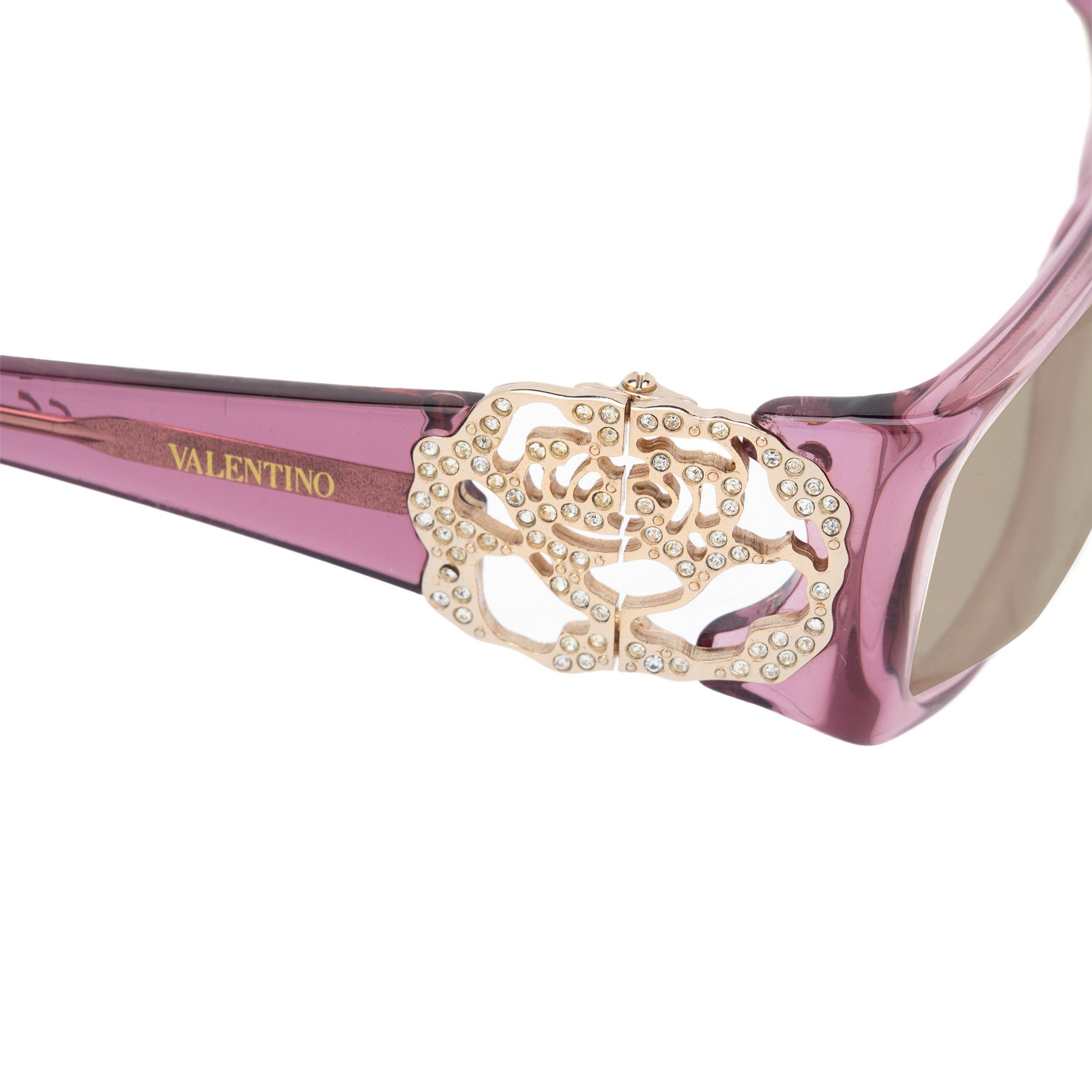 Valentino Valentino '00s Violet Rose with Gems Sunglasses Size ONE SIZE - 1 Thumbnail