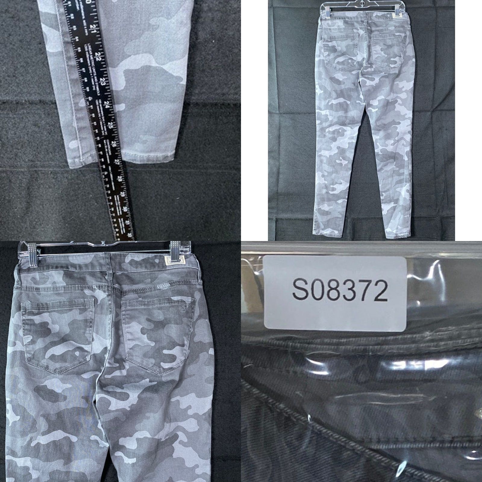 Vintage Seven7 Womens Jeans Gray Camouflage Denim Utility Skinny Ankle Stretch 6 Size 29" - 8 Thumbnail