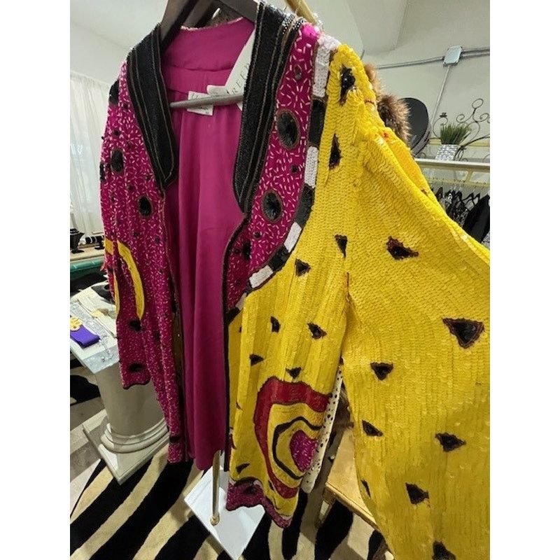 Other Rare Vintage Beaded and Sequin Silk Jacket Size 16 Size XXL / US 16-18 / IT 52-54 - 4 Thumbnail