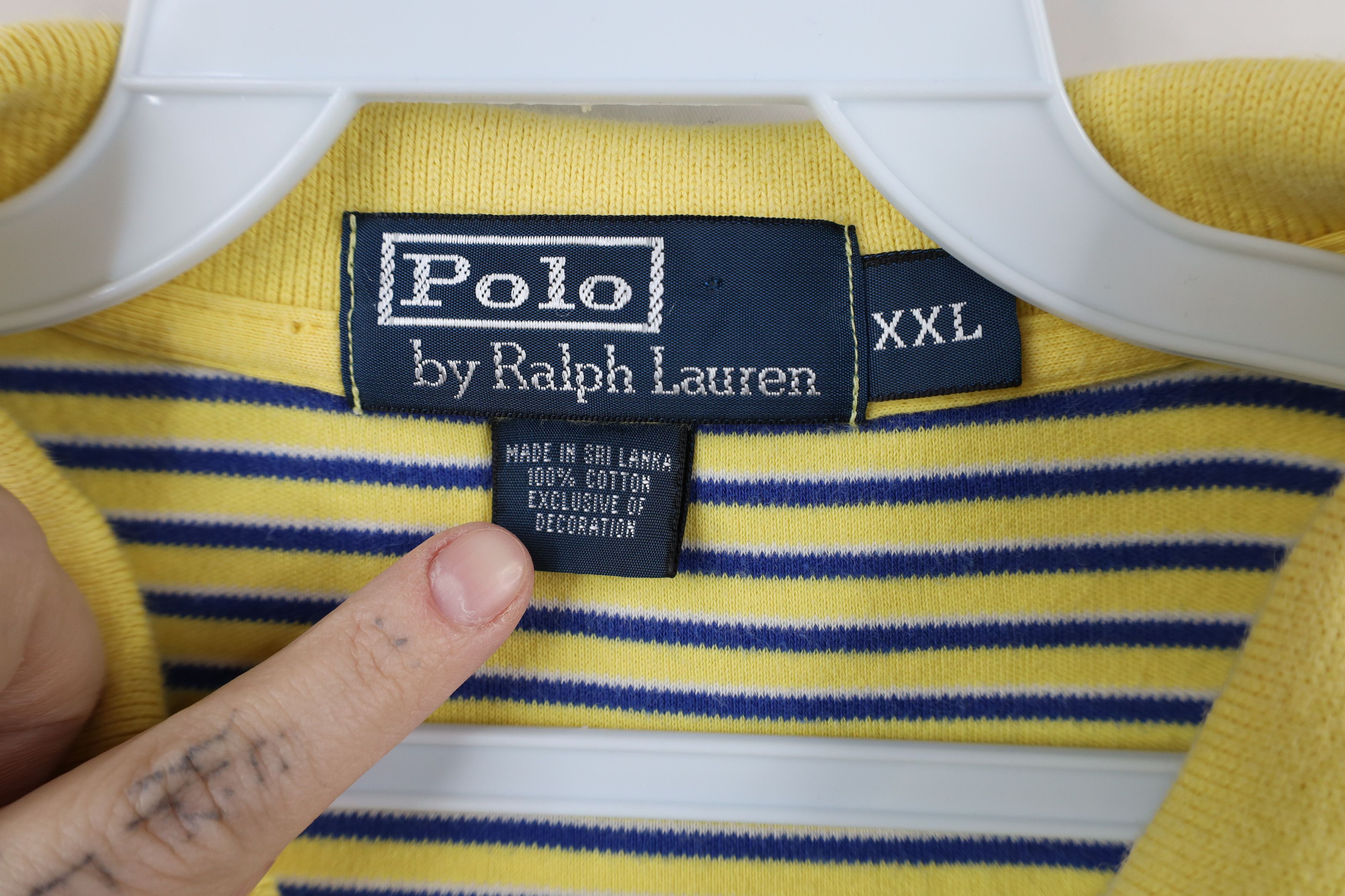 Ralph Lauren × Vintage Vintage 90s Ralph Lauren Soft Cotton Touch Polo Shirt Yellow Size US XXL / EU 58 / 5 - 7 Thumbnail
