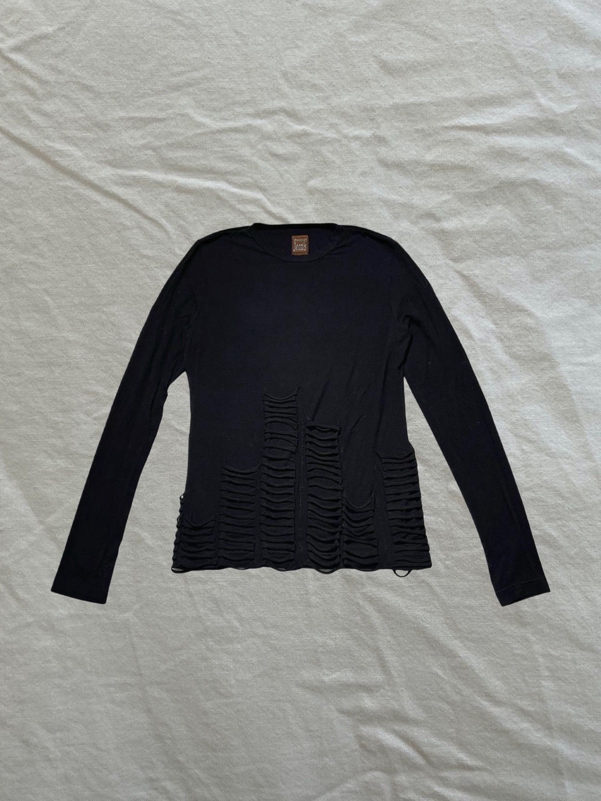 Jean Paul Gaultier GAULTIER JEANS Distressed Gothic Long Sleeve Top Size S / US 4 / IT 40 - 1 Thumbnail