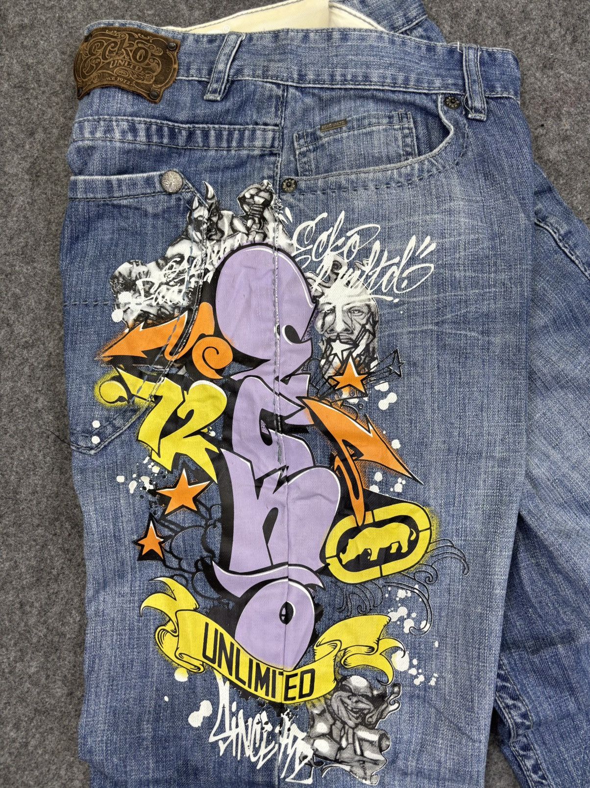 Ecko Unltd. 💥Baggy💥Ecko Spell Out Rapper Denim F834 Size US 33 - 16 Thumbnail