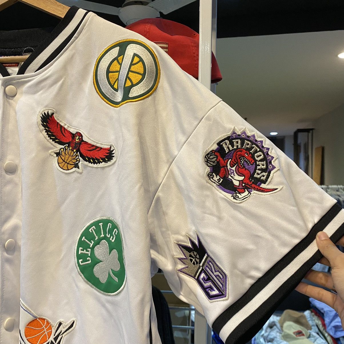 NBA × Vintage RARE🤯🤯Vintage NBA patchwork all over logo jerseys white Size US XXL / EU 58 / 5 - 6 Thumbnail