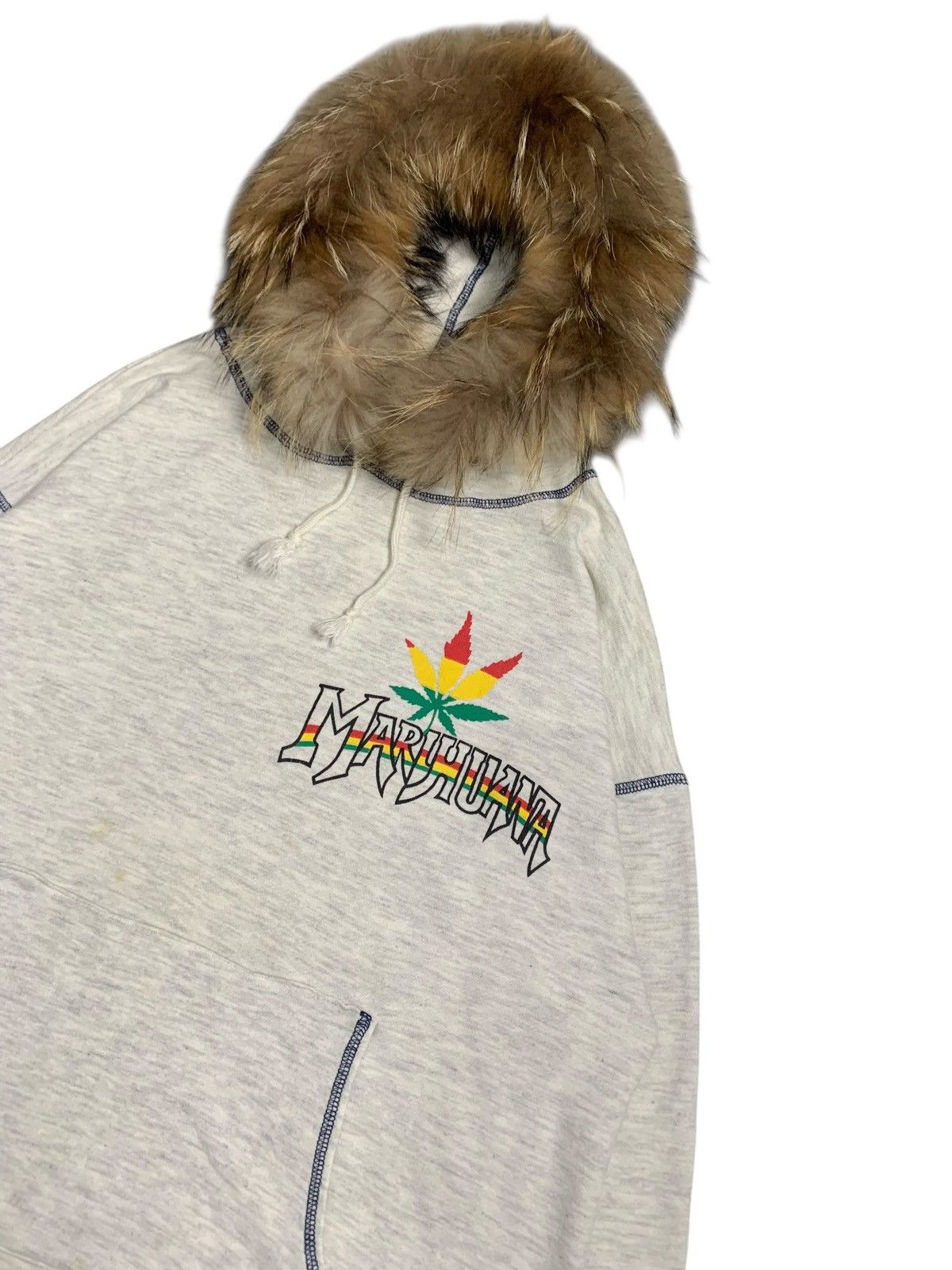 20471120 ARCHIVE STAR MARIJUANA FUR HOODIE BOB MARLEY RASTA STYLE Size US L / EU 52-54 / 3 - 3 Thumbnail