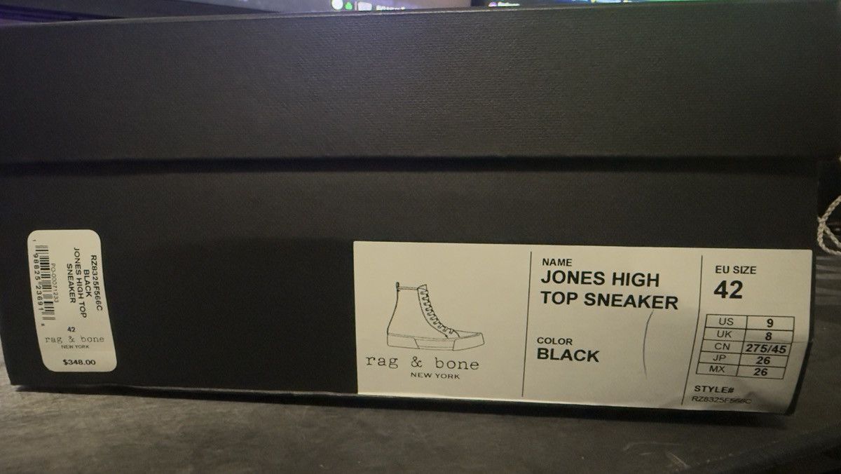 Rag & Bone Rag & Bone Black Jones High Top Sneaker Size US 9 / EU 42 - 2 Thumbnail