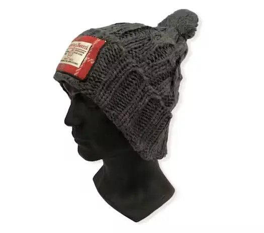Harris Tweed × Japanese Brand Japanese Brand Harris Tweed Big Logo Beanie Size ONE SIZE - 2 Thumbnail