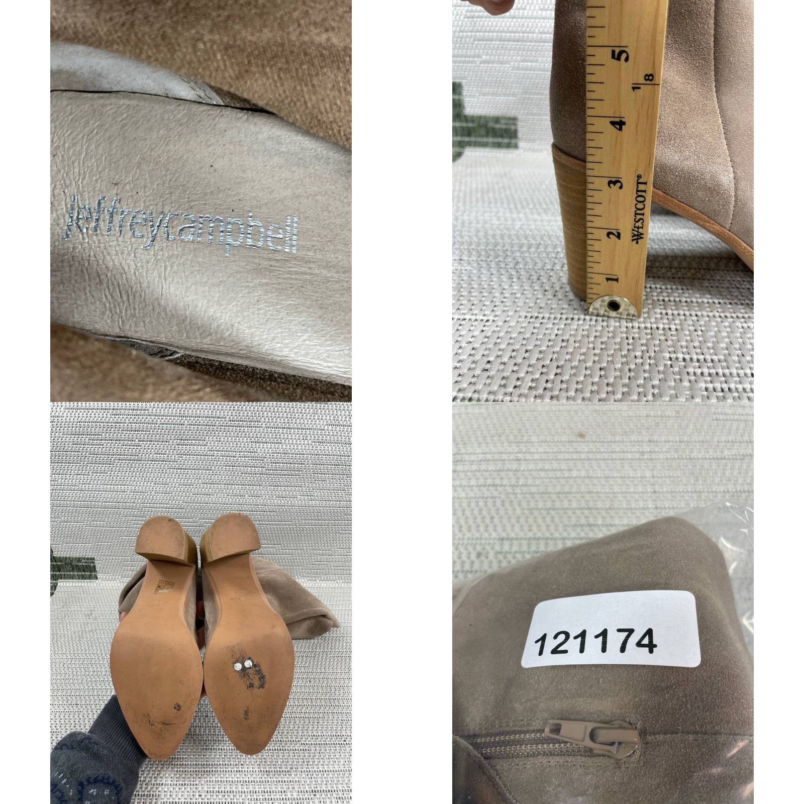Jeffrey Campbell Jeffrey Campbell Decklan Boots Womens 8.5 Beige Suede Knee High Riding Zip Block Heel Leather Lining Size US 9 / IT 39 - 8 Thumbnail