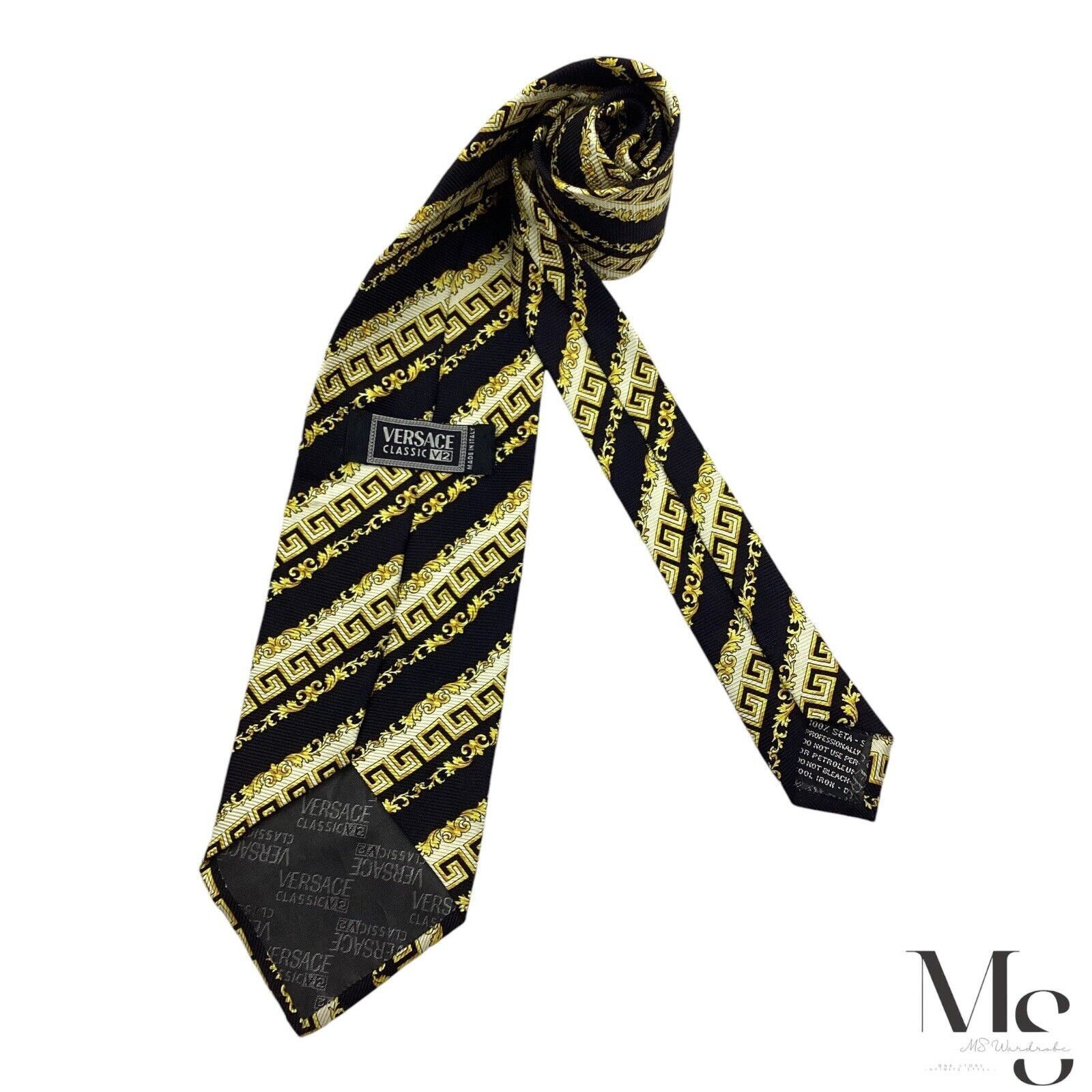 Versace VERSACE CLASSIC V2 Black & Gold Foulard Print LuxuryItaly Si Size ONE SIZE - 3 Thumbnail