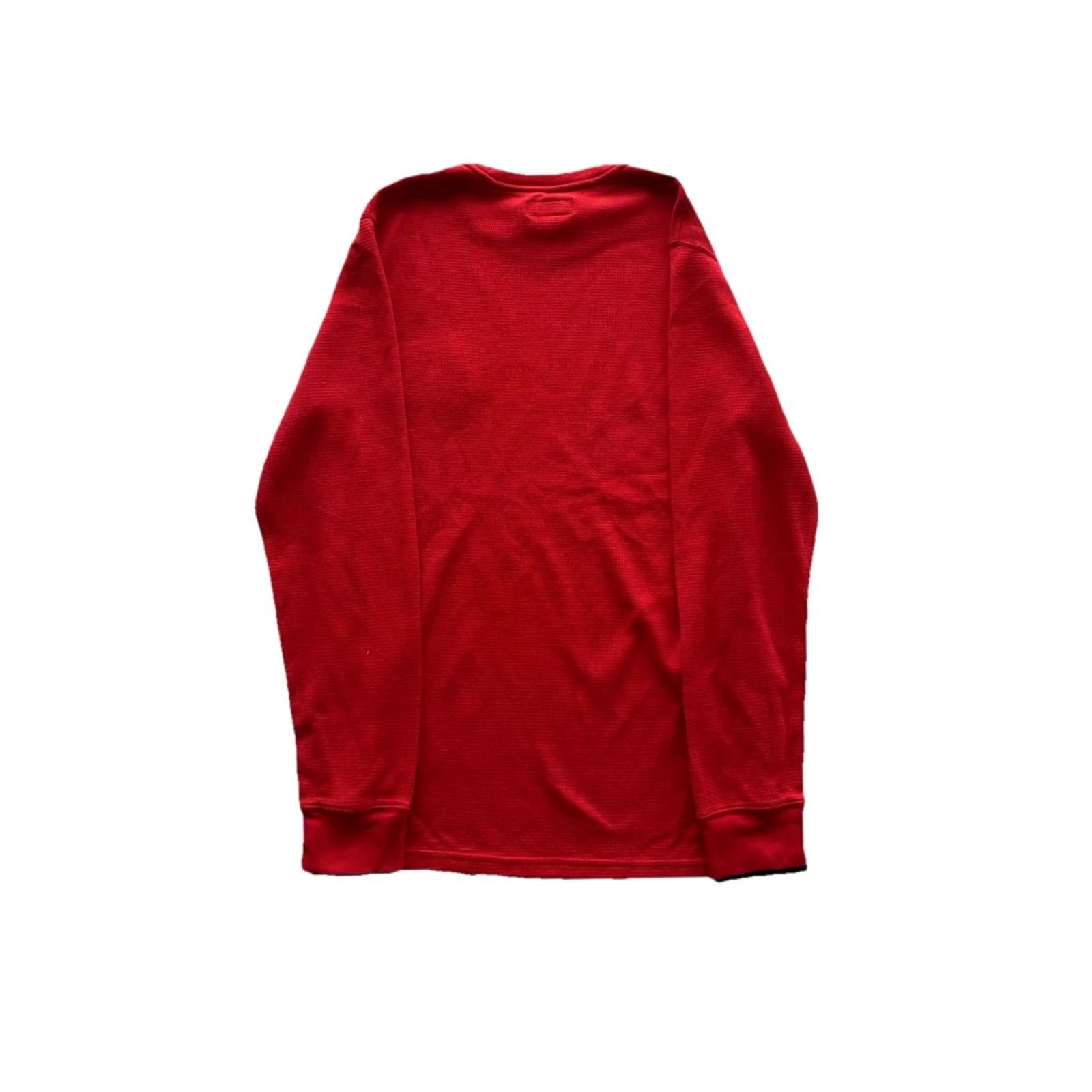Ralph Lauren VINTAGE Ralph Lauren Polo Shirt Tee Mens M Red Waffle Knit Thermal Long Sleeve Crew Neck Logo Pattern Solid Size US M / EU 48-50 / 2 - 5 Thumbnail