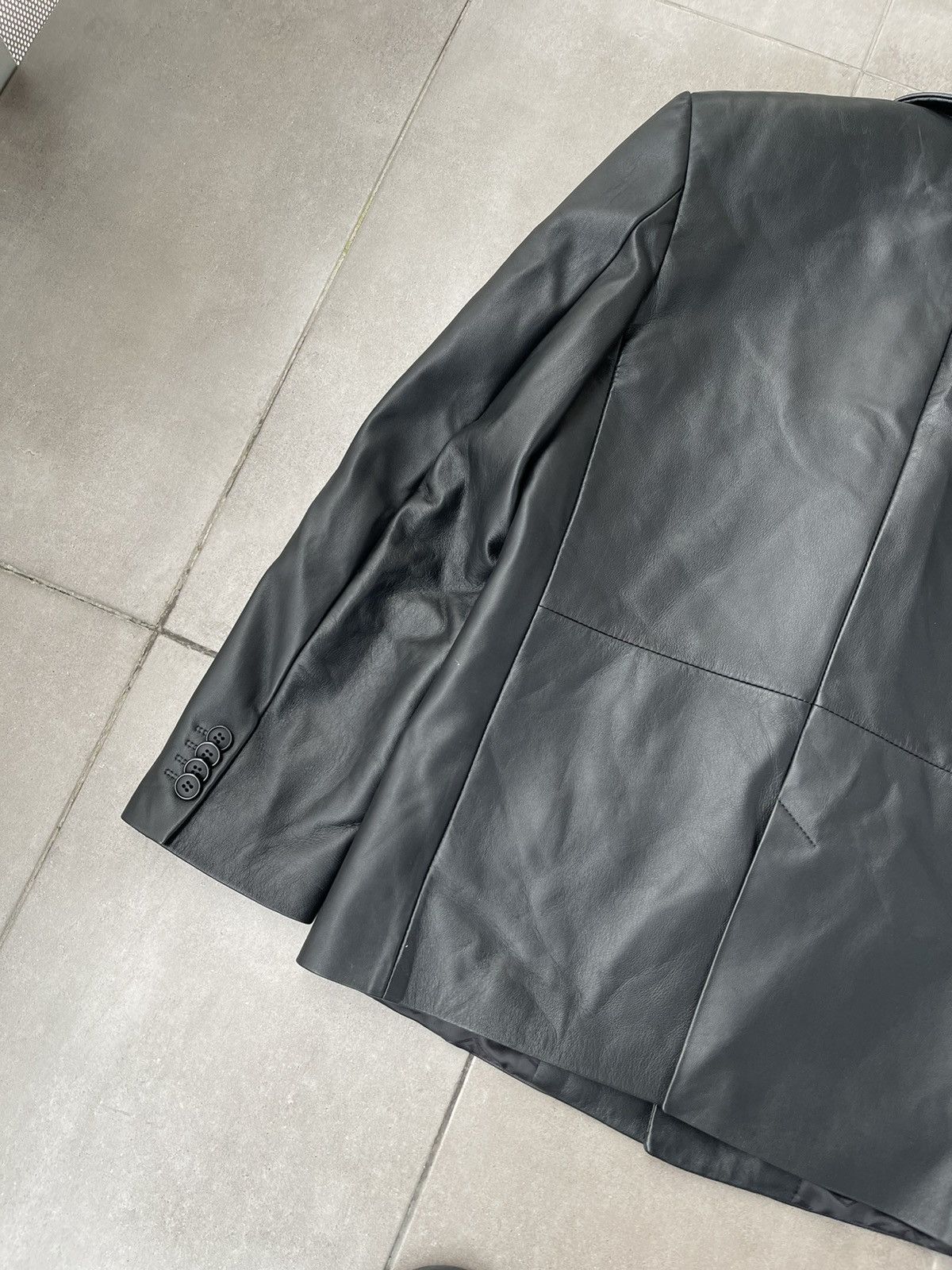 Han Kjobenhavn !DS! FW22 Han Kjobenhavn Black Leather Blazer Jacket Size 36R - 16 Thumbnail