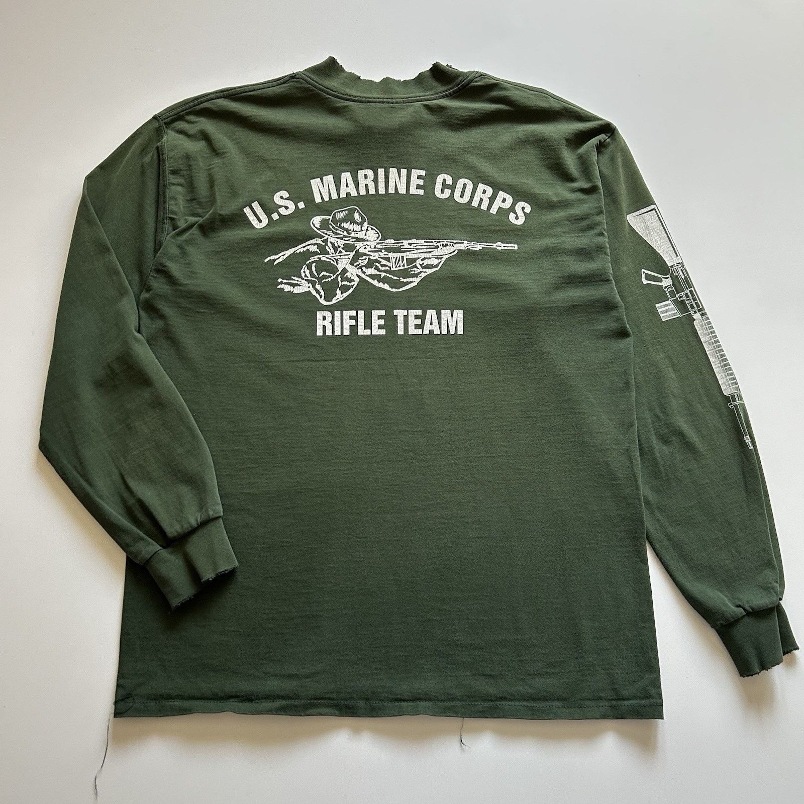Gildan × Vintage Vintage US Marine Shirt Long Sleeve Large Rifle Team Gun Art Size US L / EU 52-54 / 3 - 4 Thumbnail