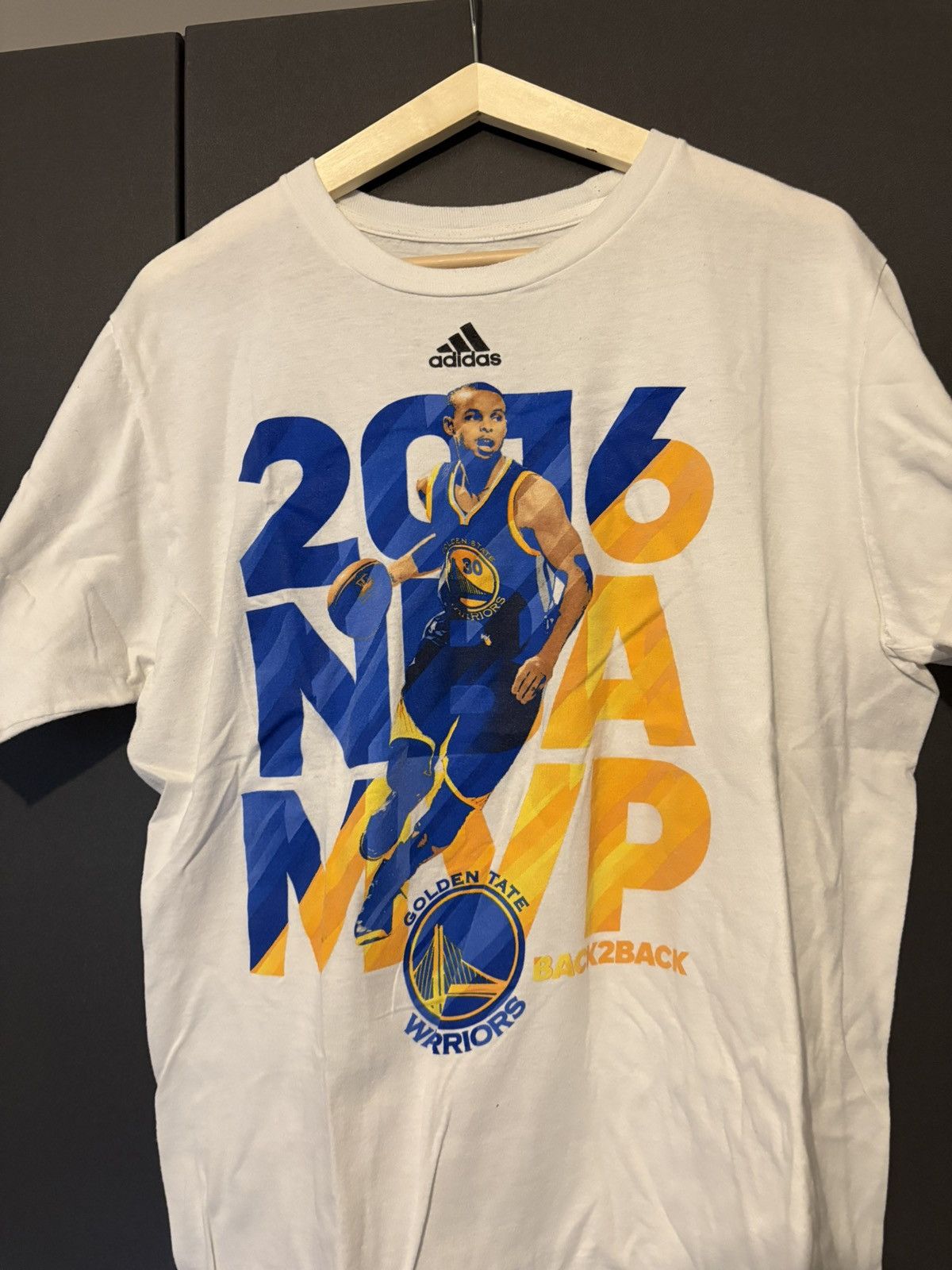 Adidas Stephen curry 2016 NBA MVP shirt Golden state Warriors Size US M / EU 48-50 / 2 - 2 Thumbnail