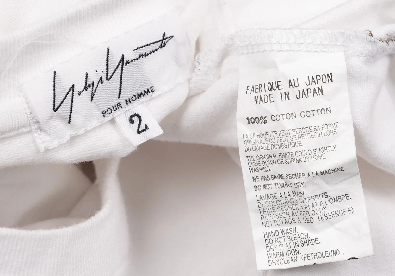 Yohji Yamamoto Yohji Yamamoto Side Tag V-Neck T-Shirt White Size US M / EU 48-50 / 2 - 14 Thumbnail