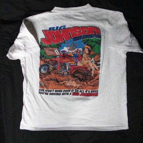 Vintage Vintage Big Johnson Quad ATVs All 4's Parody T-Shirt Size US XL / EU 56 / 4 - 4 Thumbnail