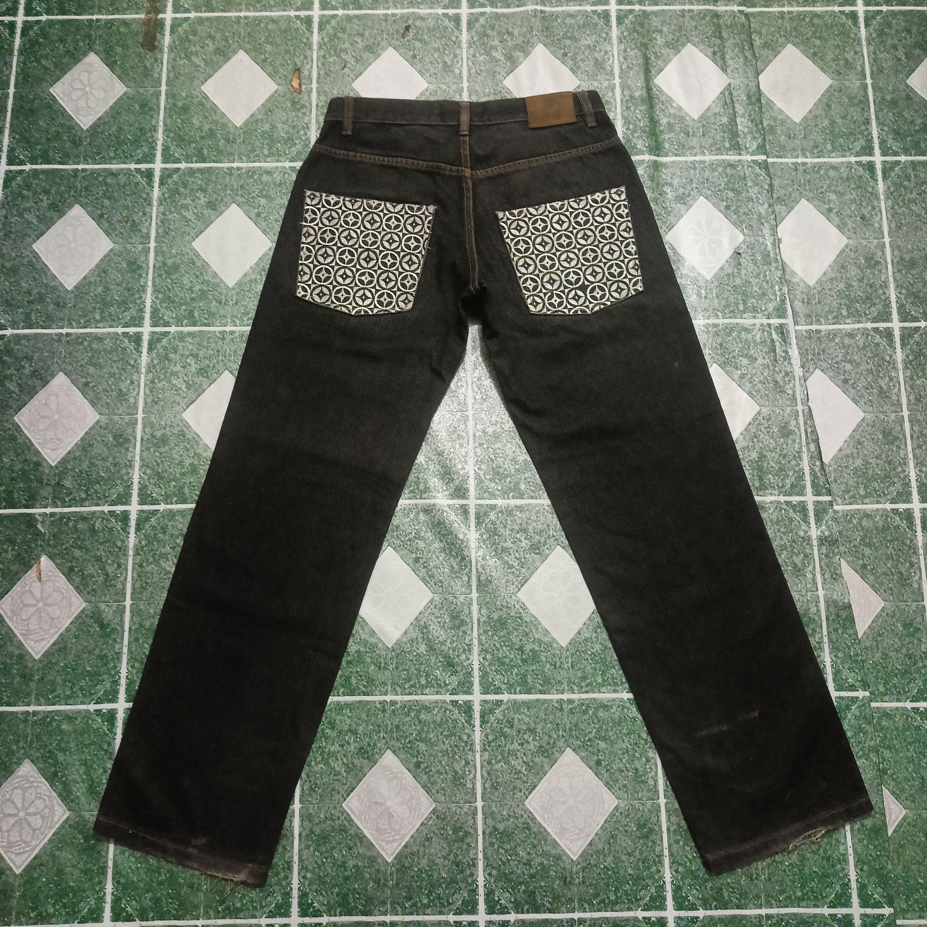 Japanese Brand Cezer baggy black Jeans embroidered pocket Size US 32 / EU 48 - 10 Thumbnail