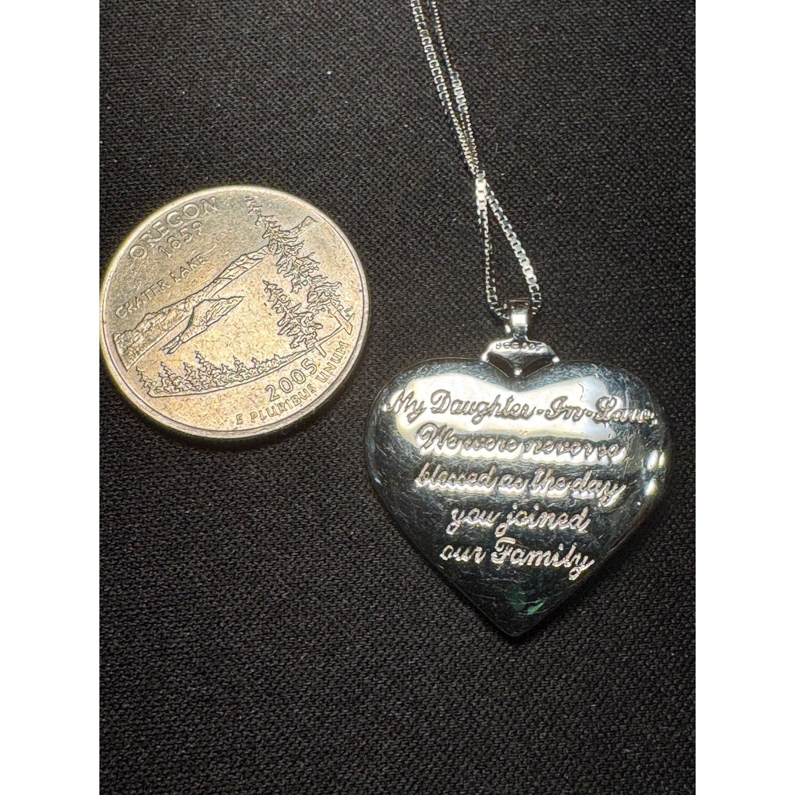 Other 925 Silver Heart Pendant & Diamond 17in Necklace Size ONE SIZE - 6 Thumbnail