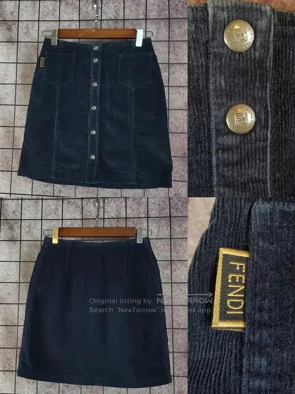 Fendi Logo Stripe Black Skirt for Women .