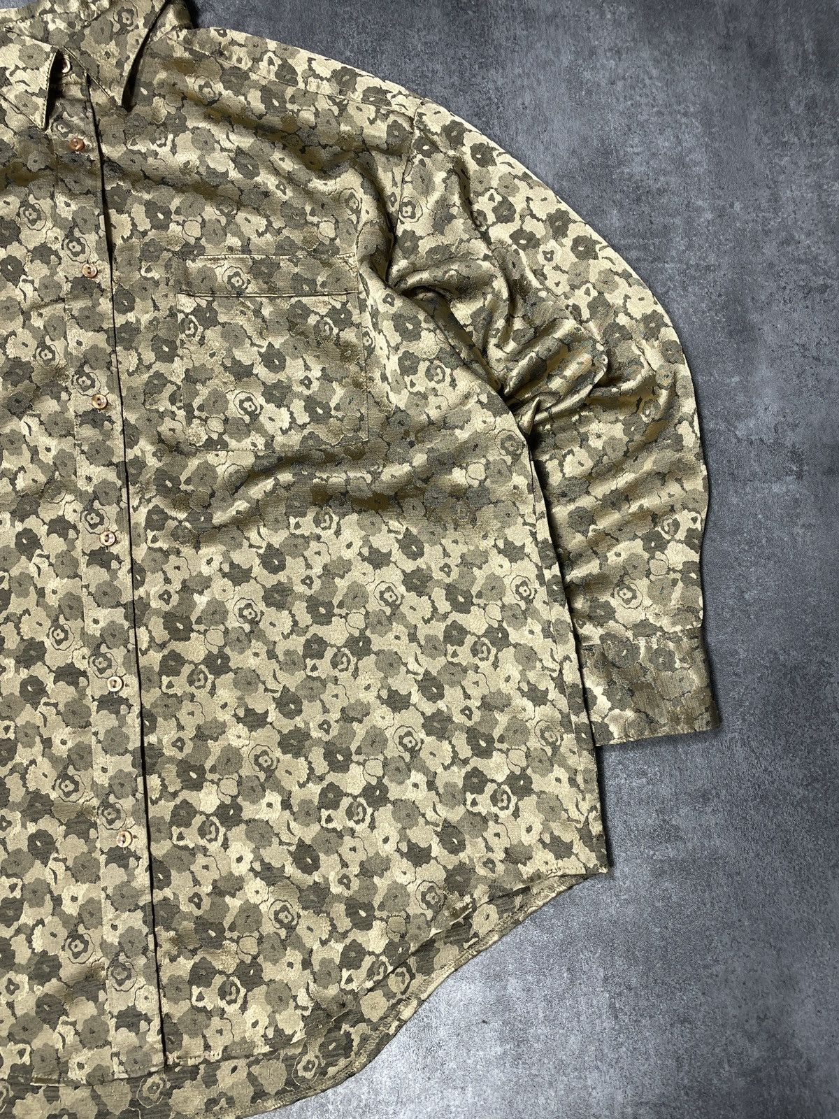 Vintage Avant Garde Luxury Vintage Y2K Gold Shirt Boxy Fit Size 3XL / US 20-22 - 4 Thumbnail