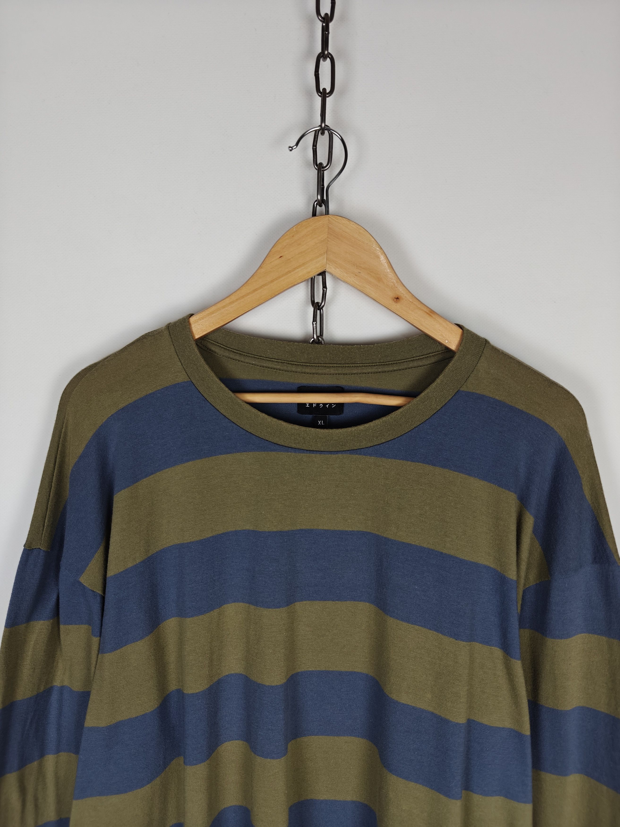 Edwin Edwin Longsleeve Quarter Rib TS Pullover Striped XL Size US XL / EU 56 / 4 - 2 Thumbnail