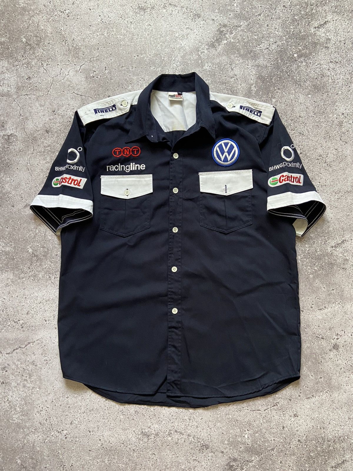 Vintage Volkswagen Racing Shirts Button Up Baggy Y2K