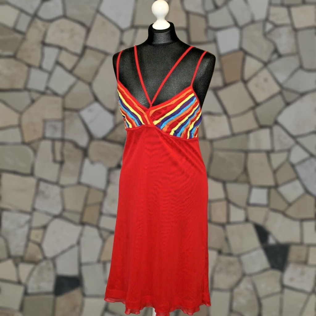 Vintage Save the Queen Dress Womens Red L Dress Knee Length XS? Wait. Size L / US 10 / IT 46 - 1 Thumbnail