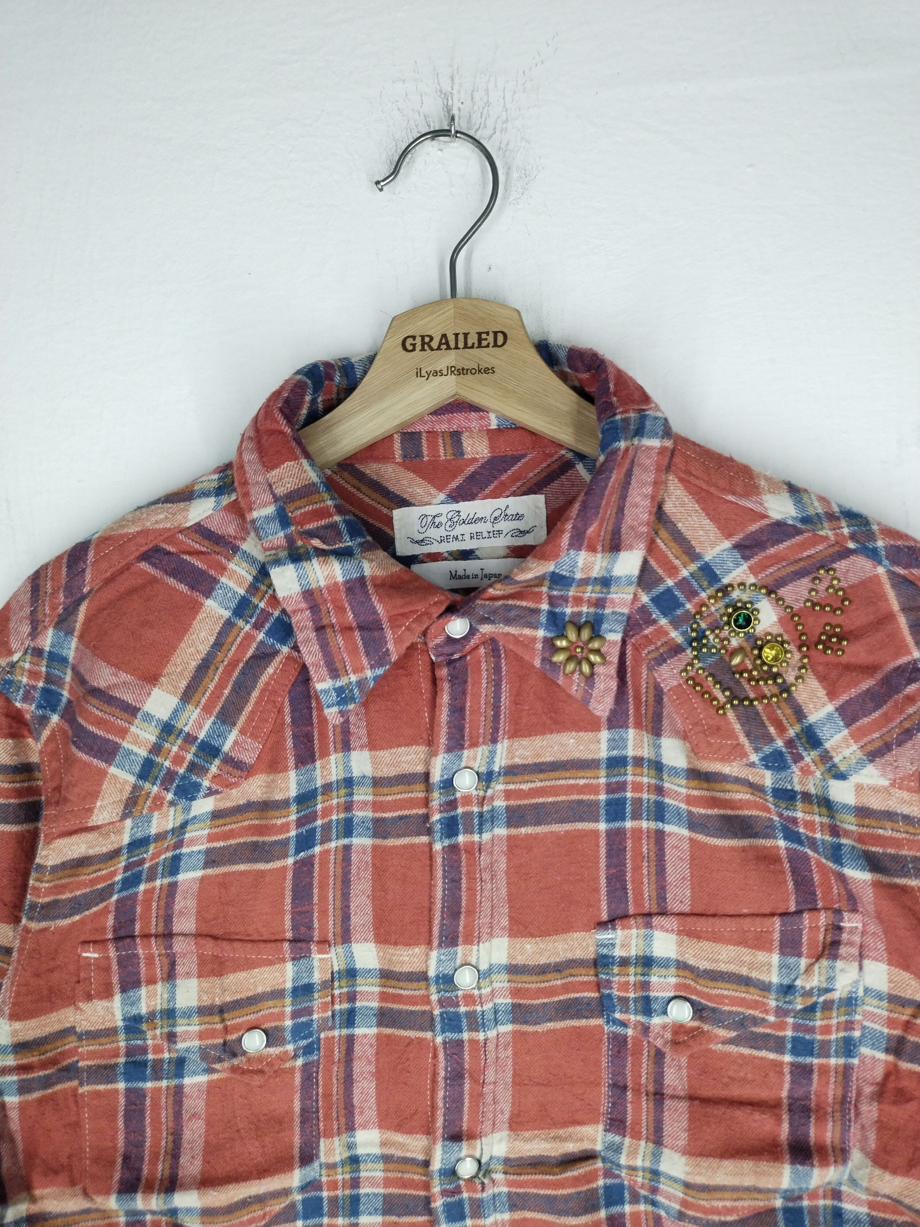 Japanese Brand × Remi Relief Vtg Japanese Slub Flannel Work Shirt Size US L / EU 52-54 / 3 - 3 Thumbnail