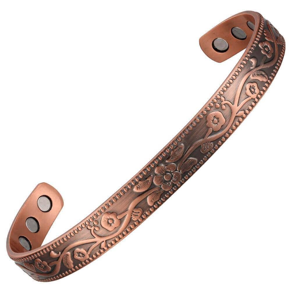 Other Boho Copper Floral Flexible Cuff Bangle Bracelet, Arthritis Size ONE SIZE - 5 Thumbnail
