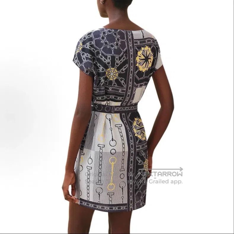Hermes Hermes Silk Print Wrap Dress with Belt Size XS / US 0-2 / IT 36-38 - 7 Thumbnail