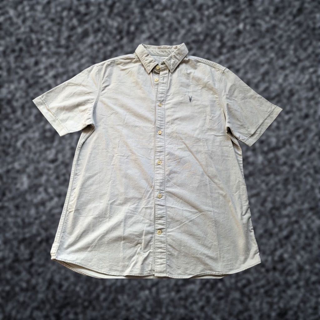 Allsaints ALLSAINTS Button-Up Shirt Mens M Light Gray Short Sleeve Shirt Mens M Gray Short Sleeve Shirt AllSaints Button-Up Mens Shirt Size US M / EU 48-50 / 2 - 1 Thumbnail