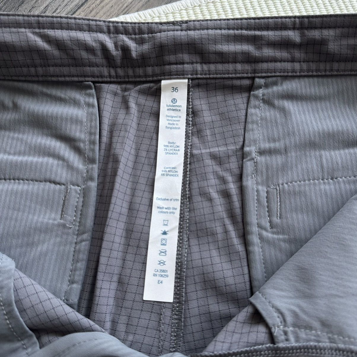 Lululemon Lululemon Gray Grid Check Print Chino Stretch Golf Shorts Size US 36 / EU 52 - 4 Thumbnail