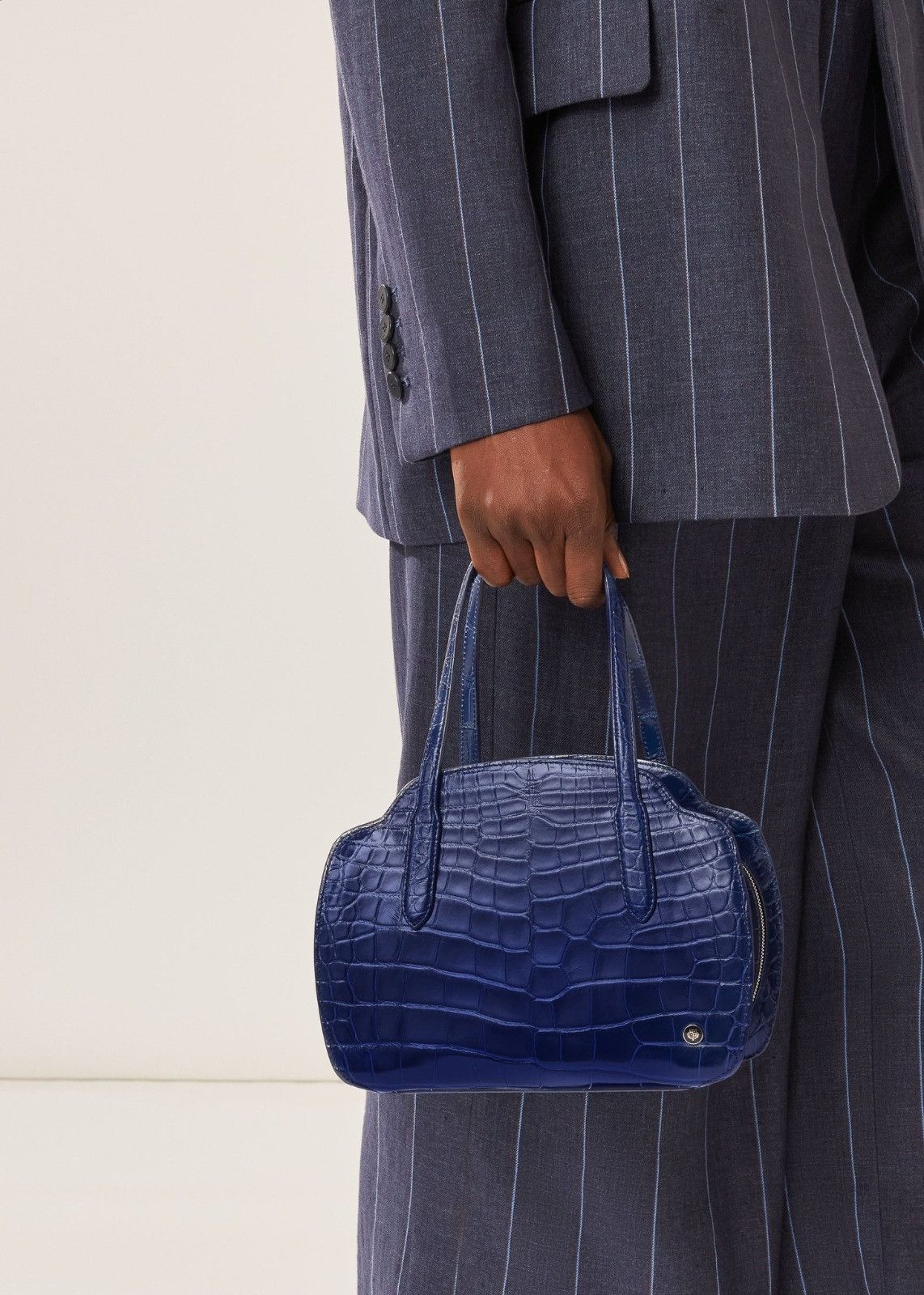 Loro Piana o1srvl11e0924 Size:/OS Sesia Alligator Skin Tote Bag in Blue Size ONE SIZE - 6 Thumbnail