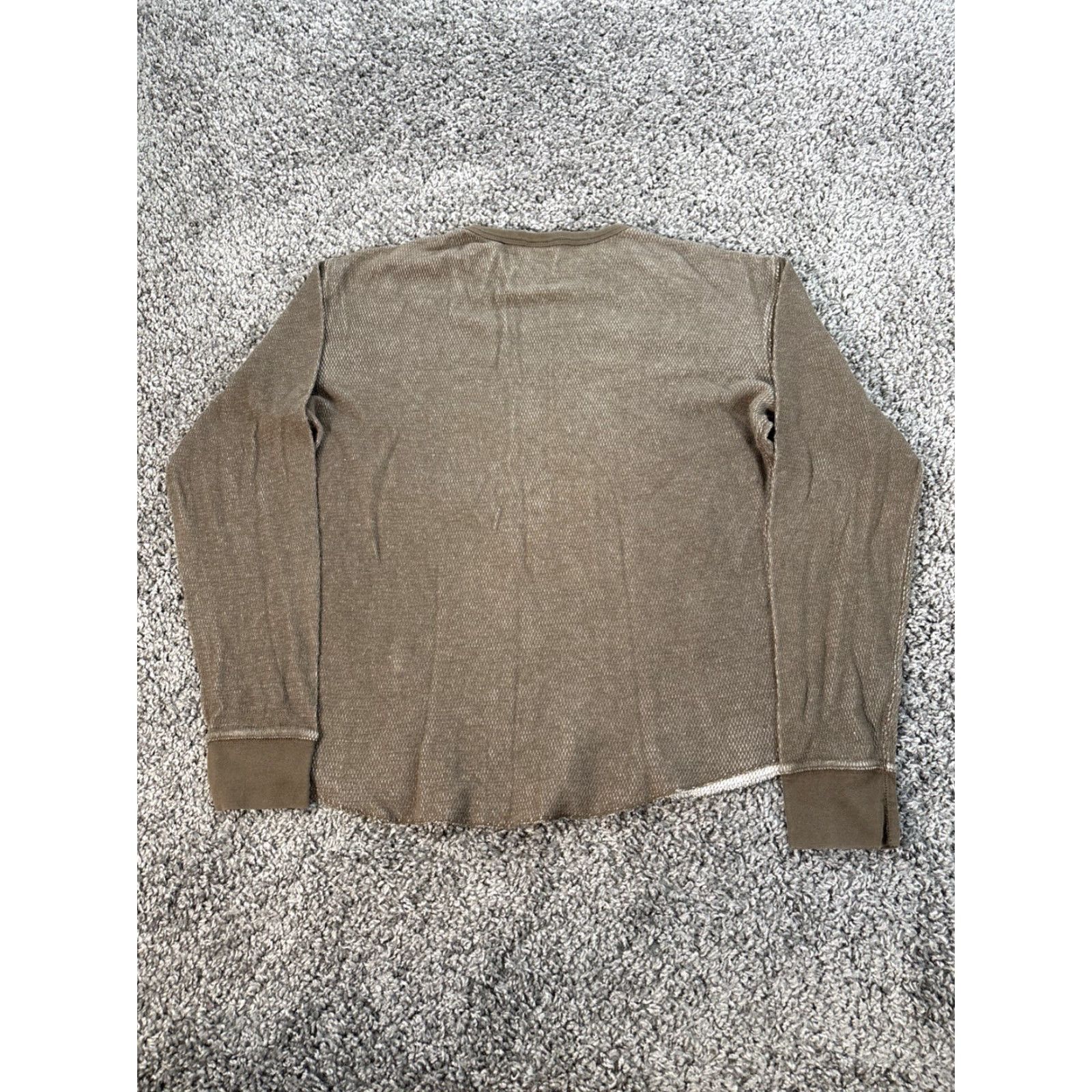 Old Navy VINTAGE Old Navy Thermal Long Sleeve Shirt M Brown Knit Men Shirt Field Issue Y2K Size US M / EU 48-50 / 2 - 5 Thumbnail