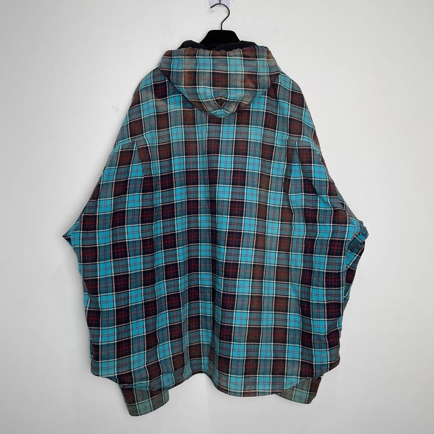 Balenciaga Balenciaga Gradient Check Drawstring Hooded Shirt XS Size XS / US 0-2 / IT 36-38 - 2 Thumbnail