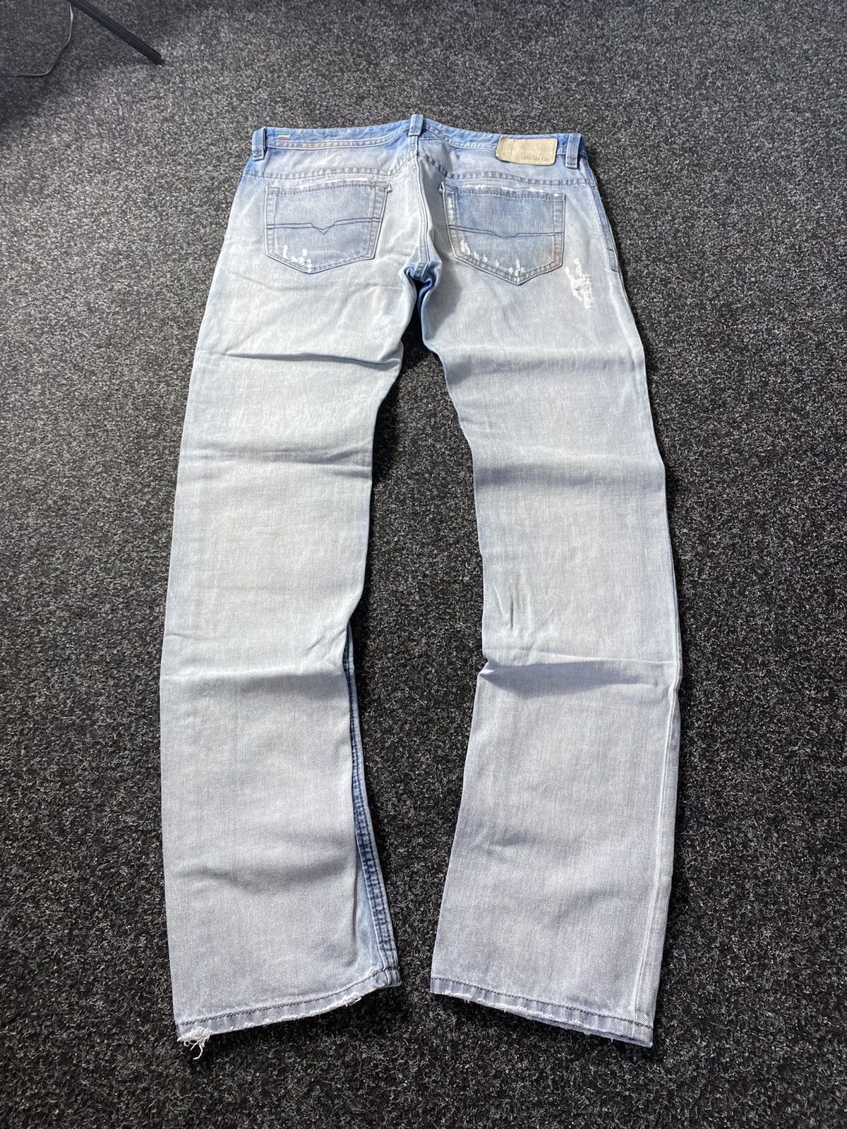 Diesel × Japanese Brand 🔥OPIUM Diesel Washed Blue White Distressed Jeans Punk Rare Size US 34 / EU 50 - 3 Thumbnail