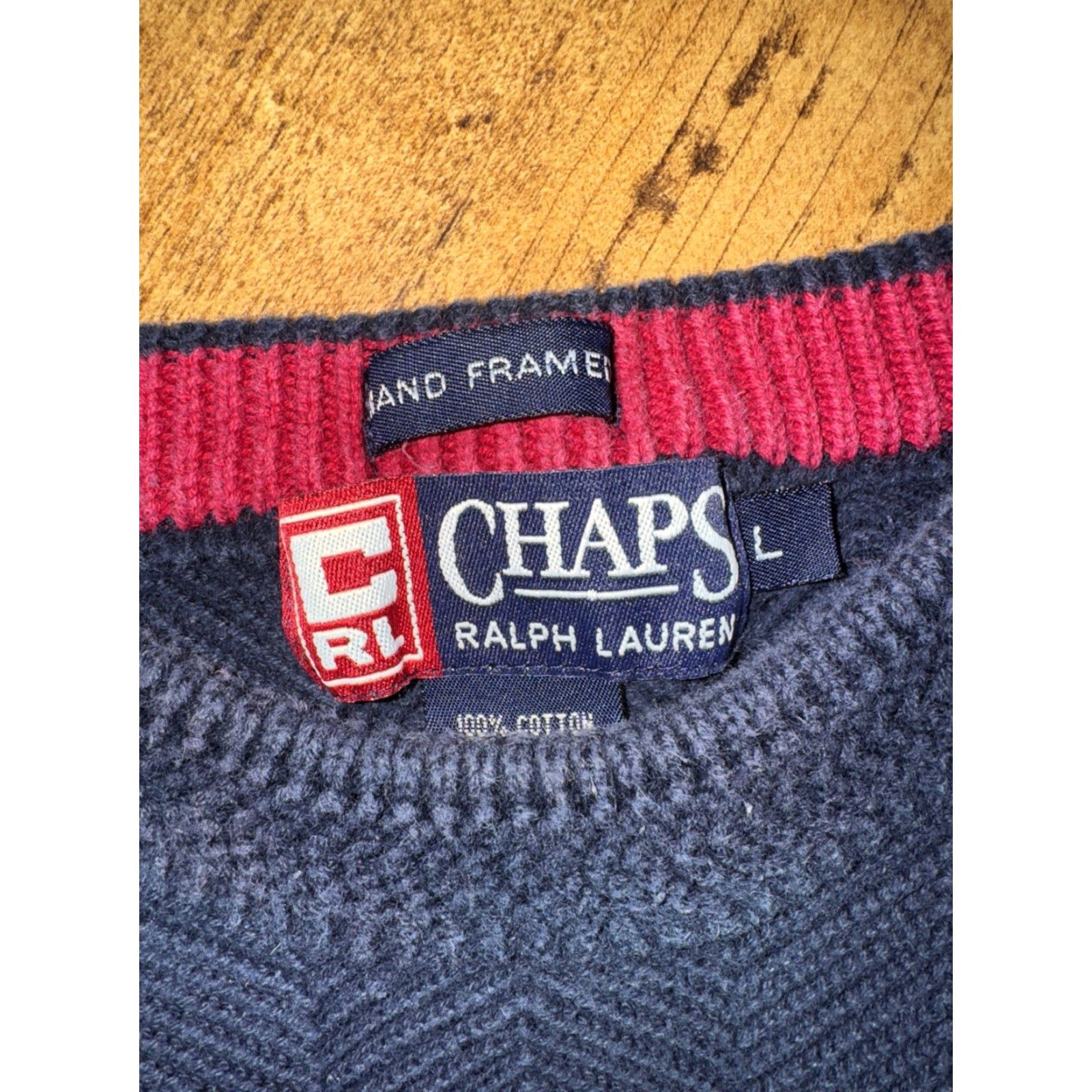 Ralph Lauren Chaps Ralph Lauren Sweatshirt Navy Blue Large 22x25 Vertical Stripe Crest Logo Mens Pullover Size US L / EU 52-54 / 3 - 5 Thumbnail